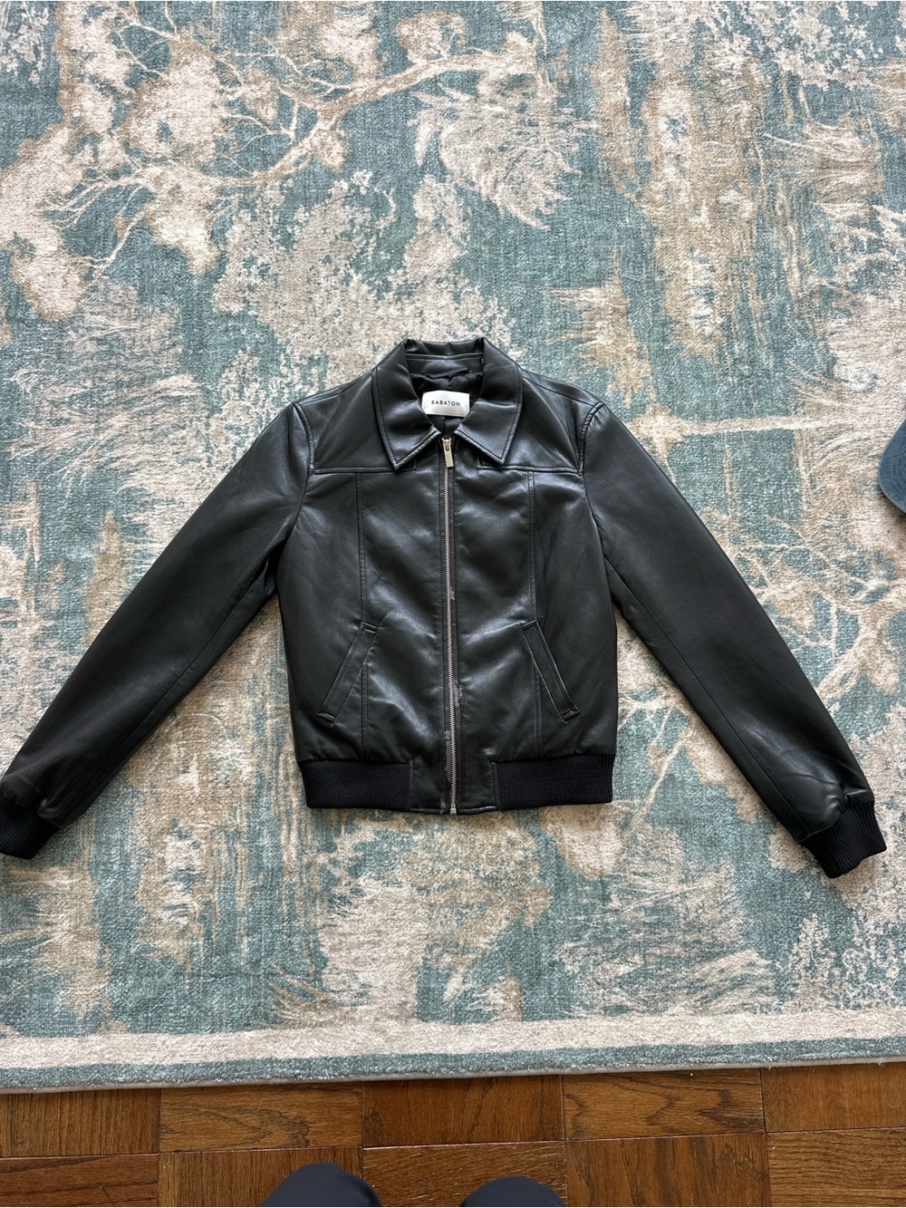 Babaton Black Leather Bomber Jacket